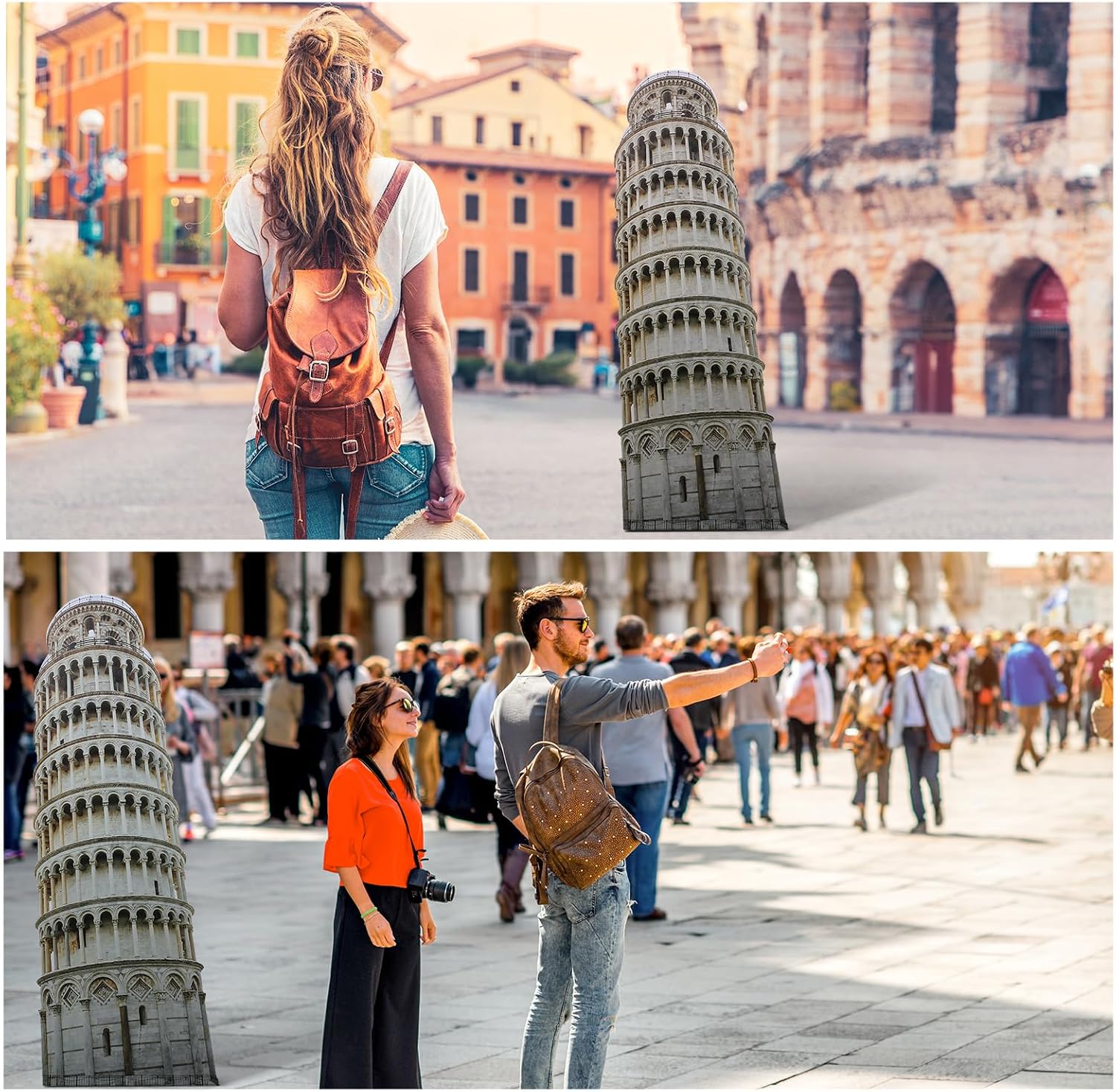 Birchmont 6 ft Leaning Tower of Pisa Cardboard Cutout Stand up Italy Theme Party Decorations Life Size Photo Props Italy Historic Landmark Tower