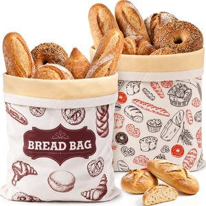 Aldernest Beeswax Bread Bags, Extra Large 2 Pack-17×13" Sourdough Bread Bags, 0.33 kg, White