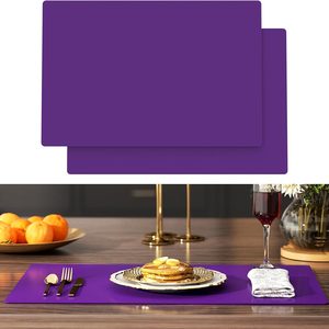 Ashenby 2-Pack Silicone Counter Mats 24”x16”, Purple, 15.2 ounces, Extra Large