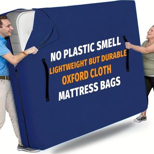 Aldernest Twin Mattress Bags for Moving and Storage, Breathable Oxford Cloth, 4 Handles, Navy