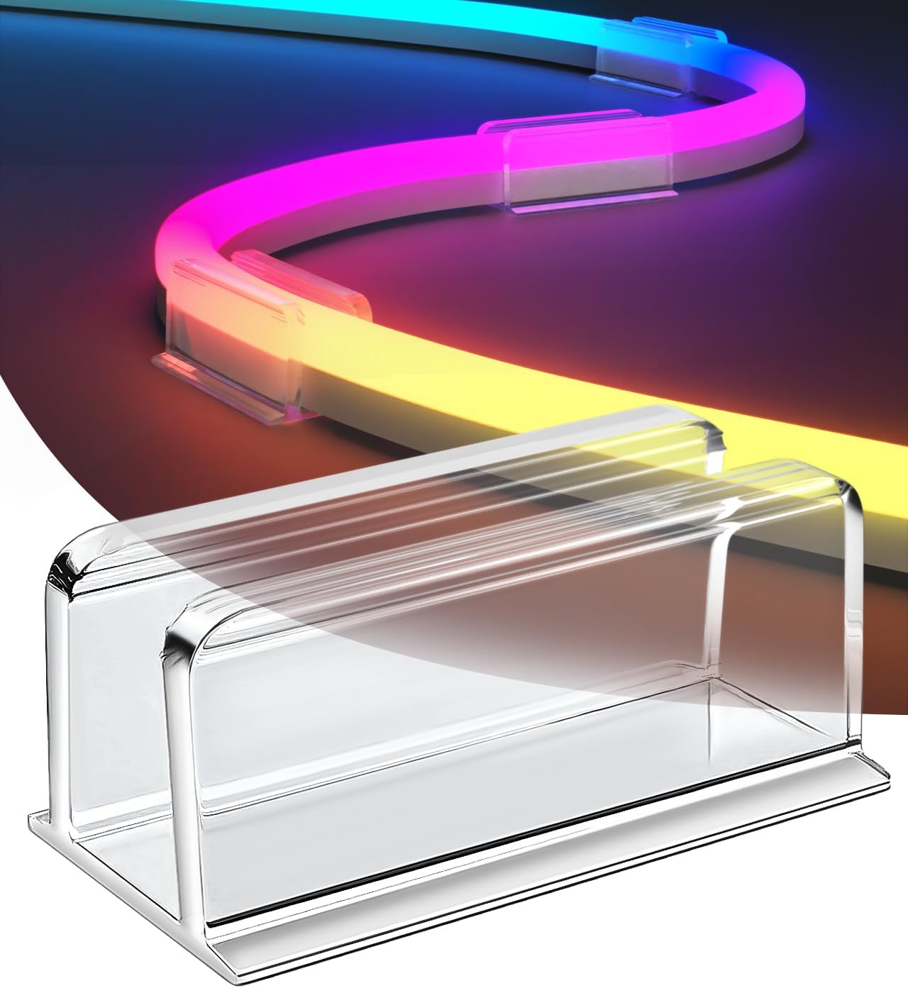 LumeraHome Neon Rope Light Clips Mounting - 30Pcs Clear Waterproof Strip Hooks, 0.1 kg