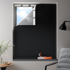 Aldernest 100% Blackout Curtains, Portable No Drill Window Shades, 8.8 ounces, 41"W x 54"H