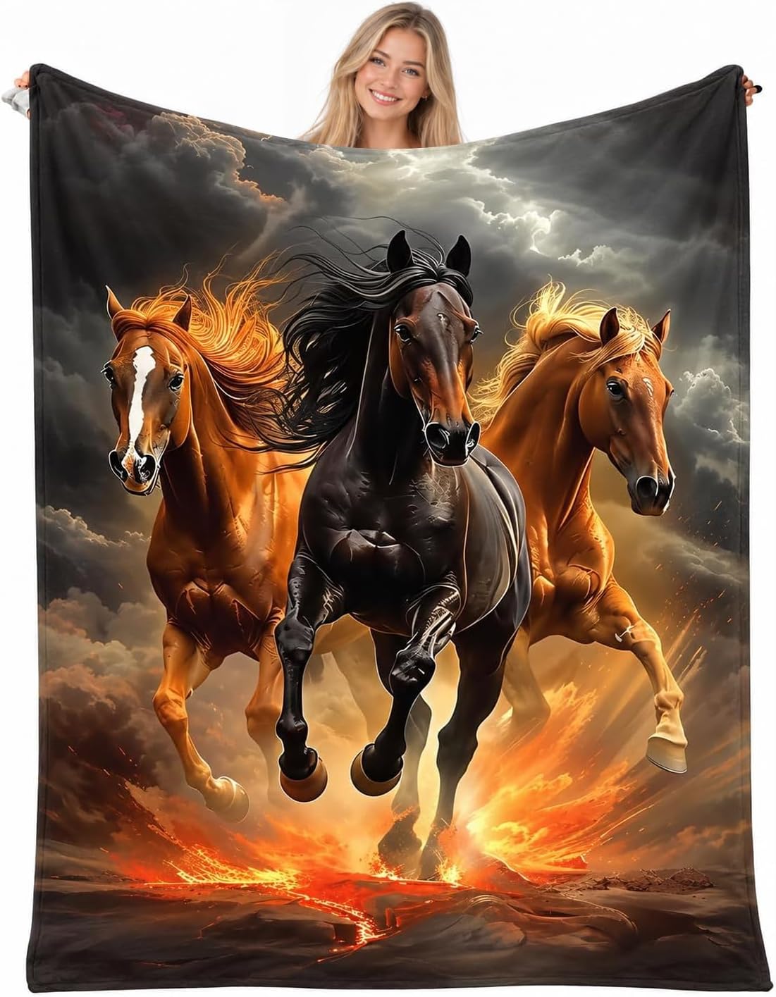 Ashenby Horse Blanket Horse Throw Blanket Super Soft Plush Flannel Fleece Bedding Gifts for Boys Girls Men Women Lovers Adults Stuff for Couch Sofa