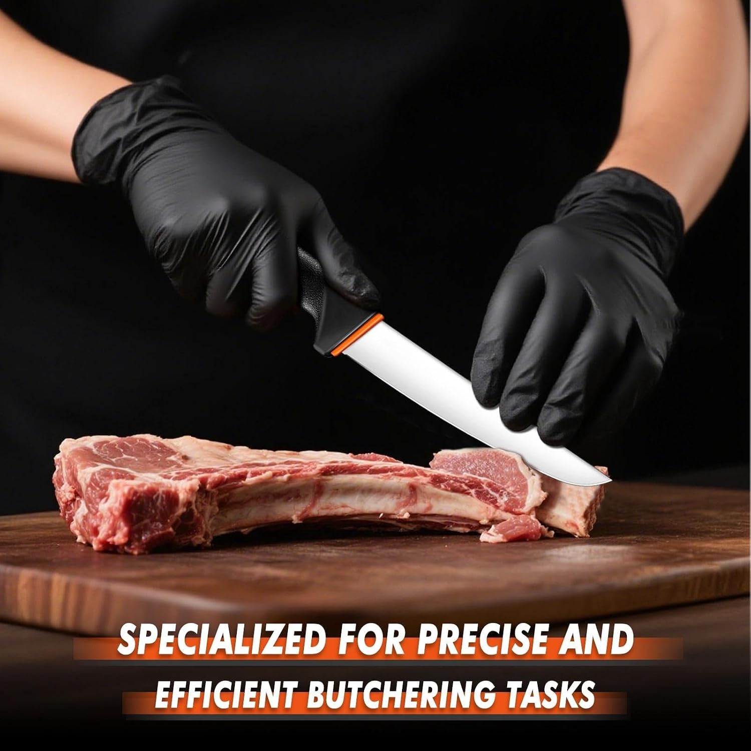 Birchmont 6 Inch Straight Boning Knife - Butcher Knife with Non-Slip Softgrip