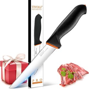 Birchmont 6 Inch Straight Boning Knife - Butcher Knife with Non-Slip Softgrip