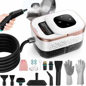 HomeNestly Steam Cleaner, 6 Steam Levels, 42oz Tank & 11 Pieces Accessories, White Gold