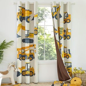 Ashenby Blackout Truck Cars Curtains for Kids, 2.3 pounds, 42"W x 63"L (Pack of 2)