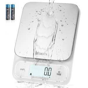 Aldernest Waterproof IPX6 Kitchen Scale with 0.1 g/0.01 oz High Precision, White