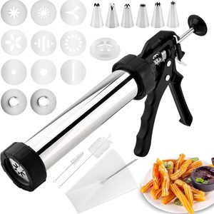 Aldernest 3-in-1 Churro Maker Kit, Stainless Steel Cookie Press Gun, 1.21 pounds