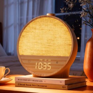Barleyfield Sunrise Alarm Clock for Bedroom, White Noise Sound Machine, 1.1 pounds, 167.5 cubic inches, Wood Grain