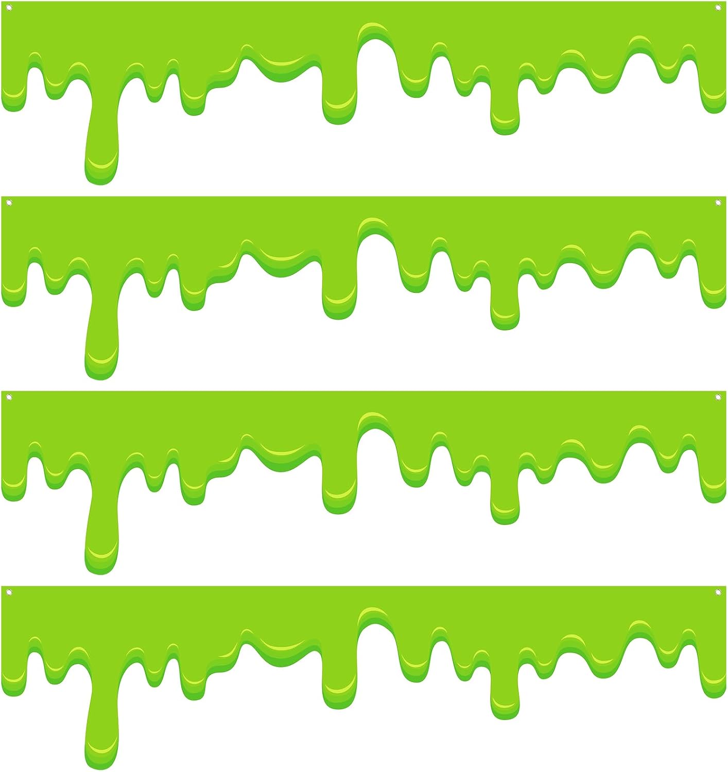 Ashenby 4 Pcs Halloween Hanging Banner Decor, Green, Dripping
