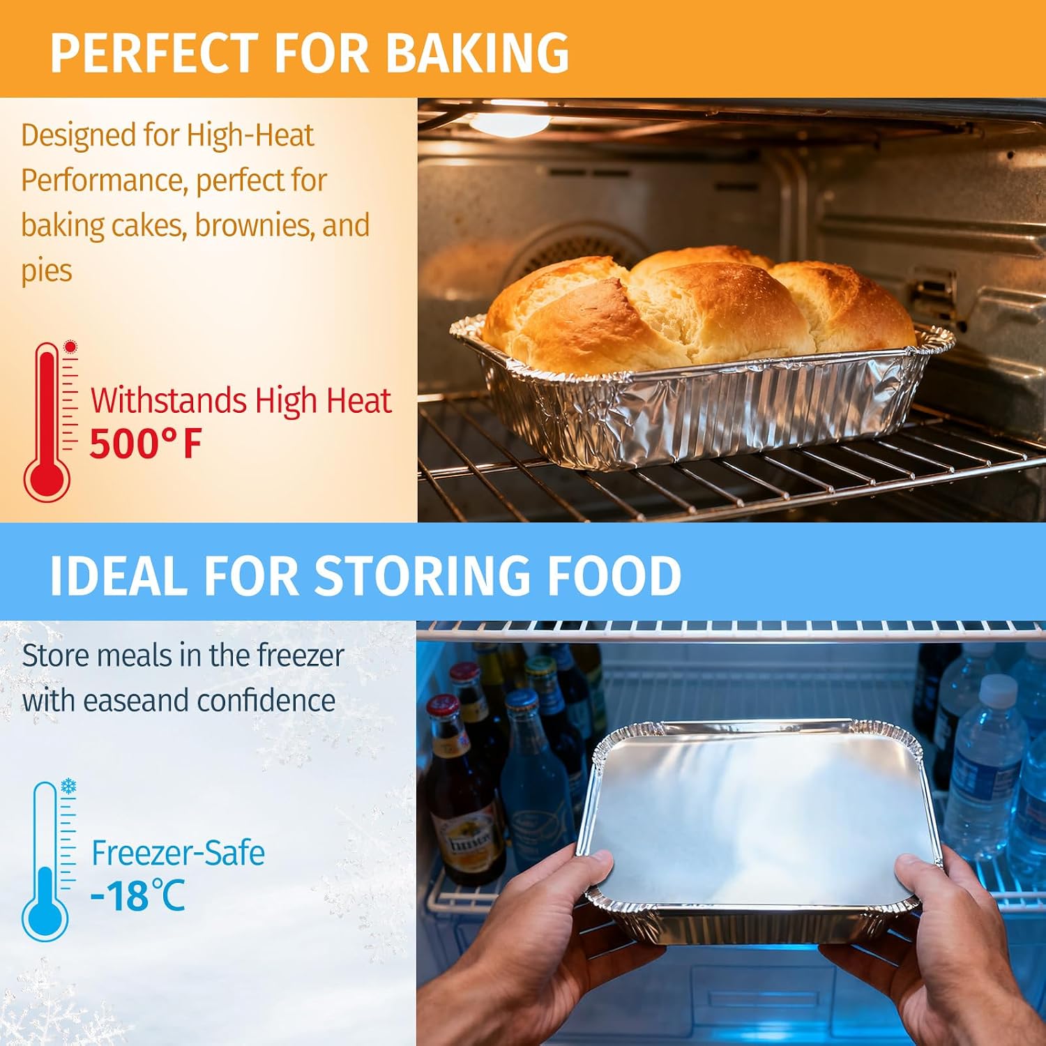 Barleyfield 40 Pack Disposable Aluminum Pans with Lids, 9x9 & 8x8 Inch, 1.27 kg, Silver