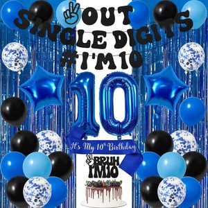 Aldernest Black Blue 10th Birthday Decorations for Boys, 220