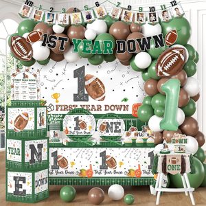 Tanglewick First Year Down Birthday Party Decorations, Green, White