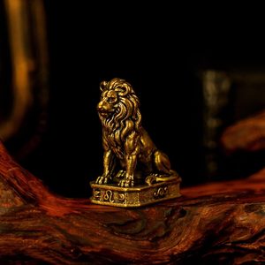 Brackenly Leo – Leo Lion Zodiac Sign Brass Sculpture – 100% Solid Handcrafted Collectible Figurine, Bold Retro Desk Decor for Astrology Enthusiasts