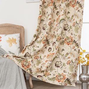 Aldernest Blackout Curtains for Bedroom, Paisley Floral Pattern Window Drapes 84 Inch Length for Living Room, 2 pounds, Cashew Floral
