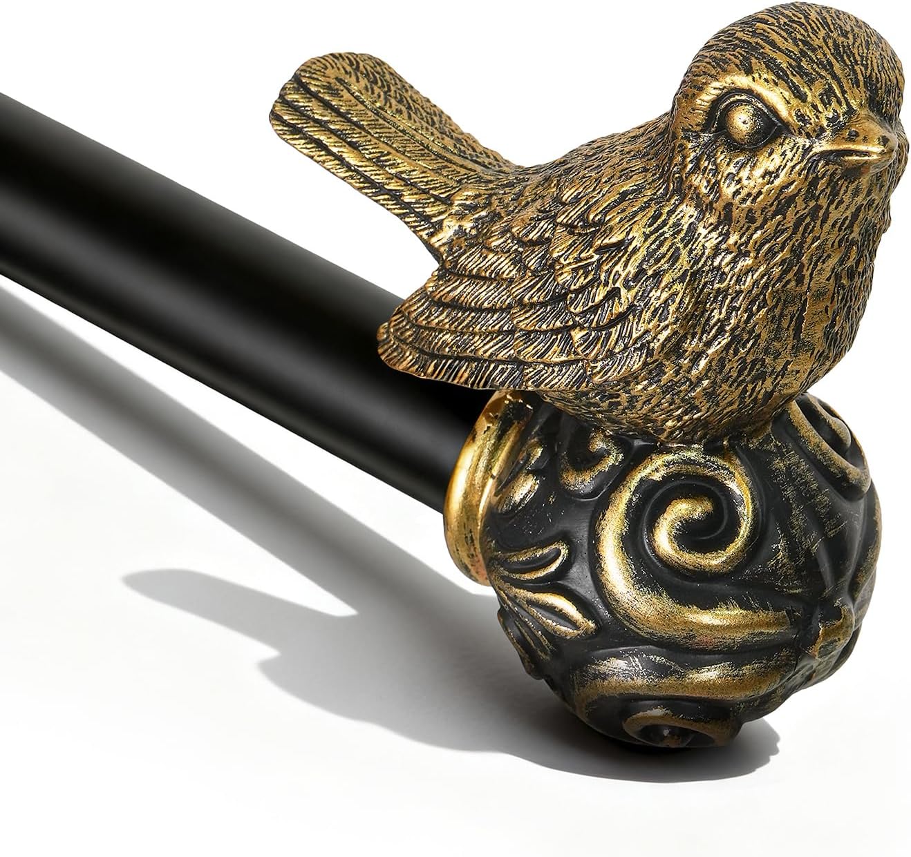 Aldernest Black Bird Curtain Rods for Windows 28-48 Inch Adjustable Decorative