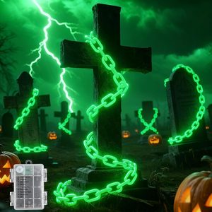 Copperlyn 10Ft Green Chains Battery Operated Halloween Lights