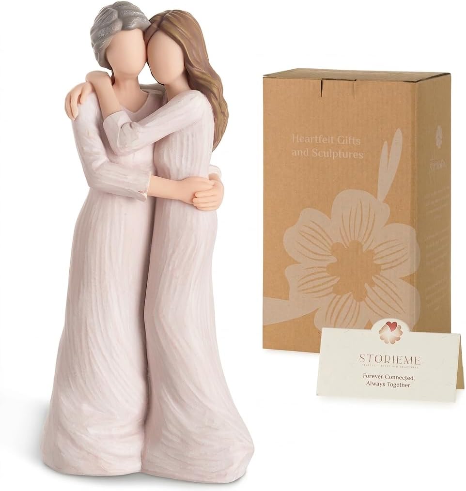 Ashenby Sentimental Mother Daughter Hug Figurine Gifts for Mom Birthday, 14.08 ounces