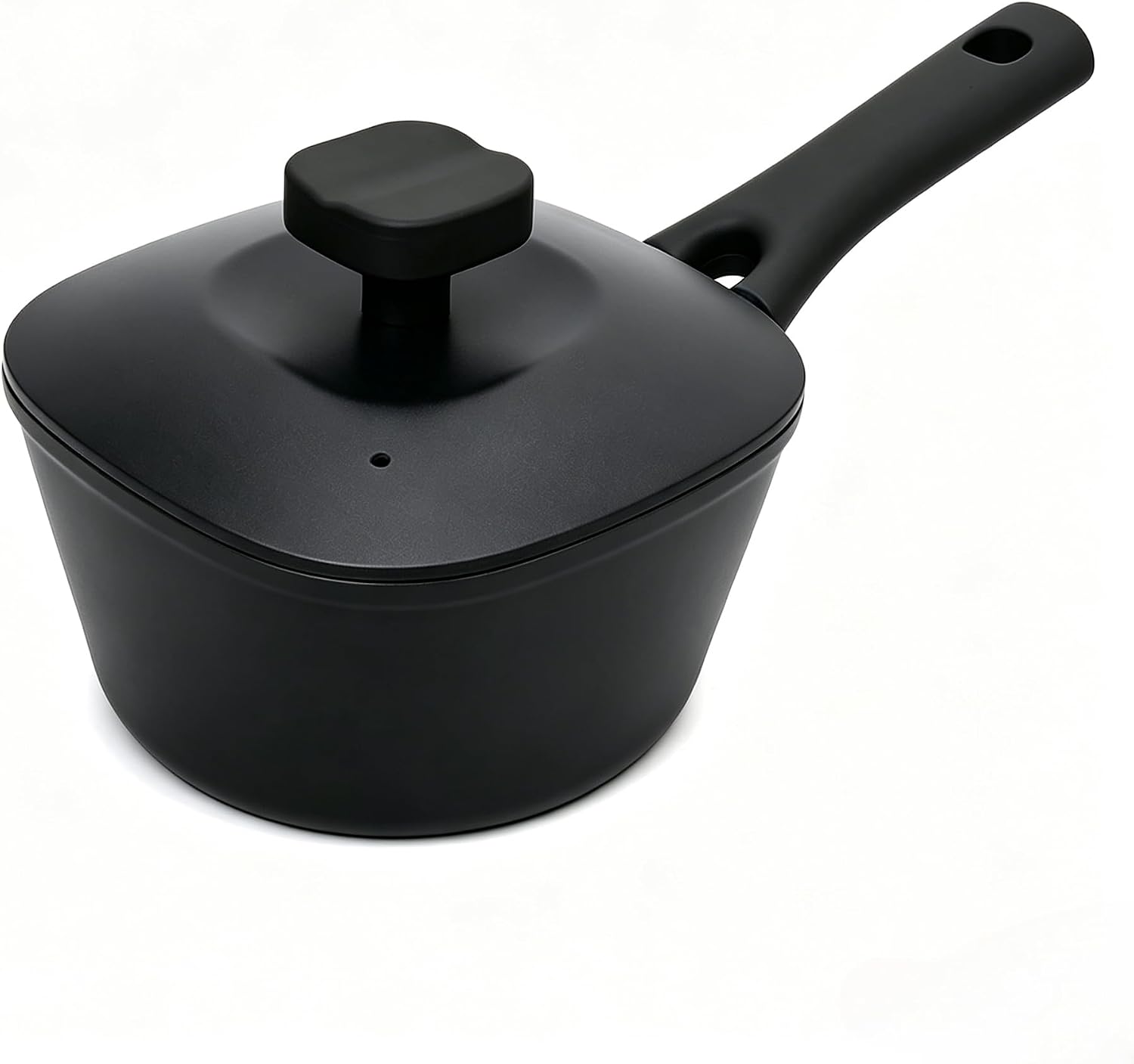 Barleyfield 1.5QT Ceramic Nonstick Saucepan with Lid, Black