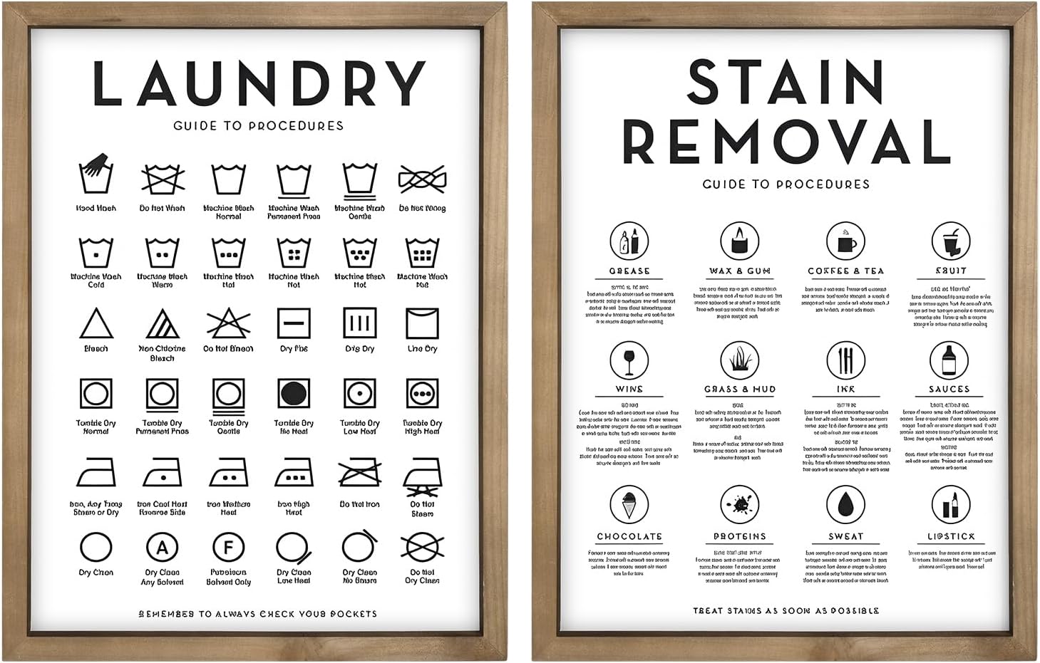 Aldernest 2 Piece Laundry Room Signs Pictures Wall Decor, 1.8 pounds, 15.7 x 11.8 inches