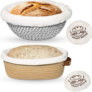 Ashenby Banneton Bread Proofing Basket Sourdough Basket Cotton Rope Bread Baskets, 0.73 kg