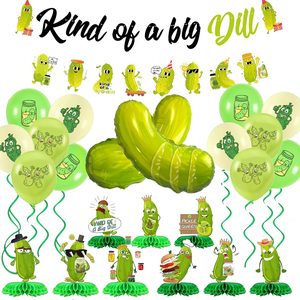 Aldernest Pickle Birthday Decorations, Pickle Balloons, Green