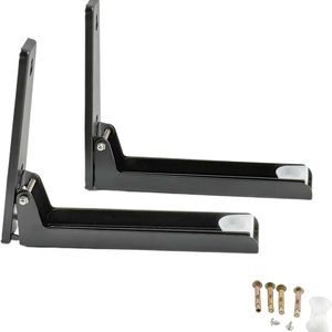 Aldernest Microwave Wall Mount Shelf Bracket, Black