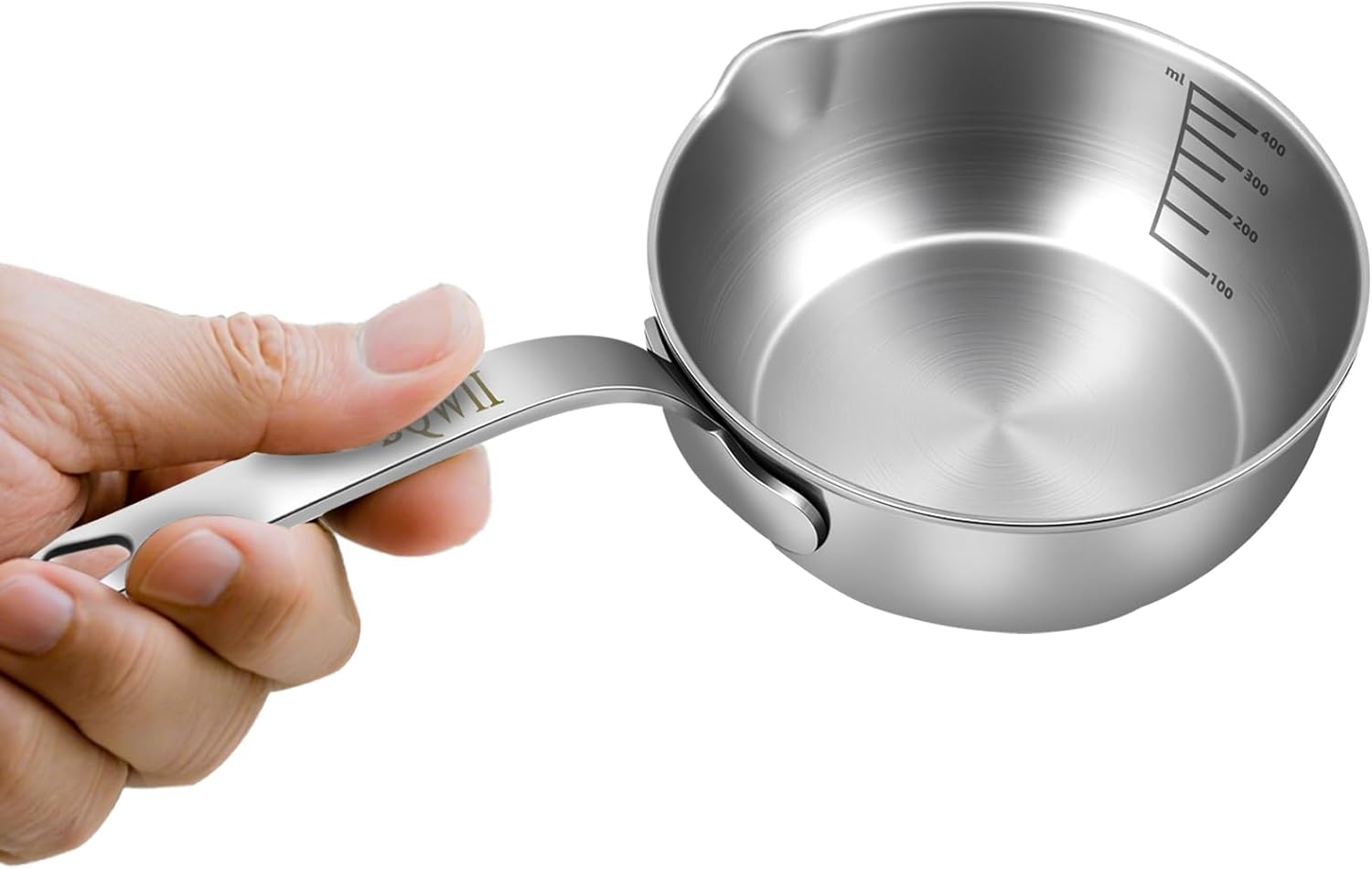 Aldernest 18/10 Stainless Steel Butter Warmer, 13.5 fl oz, Ideal for Heating Milk, Silver