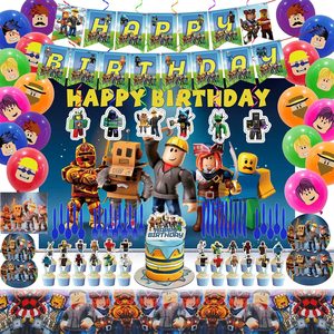 Aldernest Birthday Party Decorations - Theme Children's Party Supplies Included Happy Birthday Banner, Backdrop, Hanging Swirls, Tablecloth