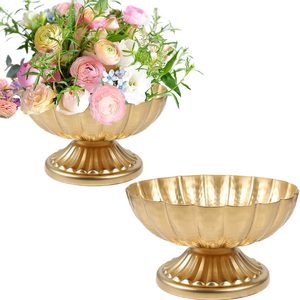 Aldernest Gold Compote Bowl Vase for Centerpieces, 2 Count