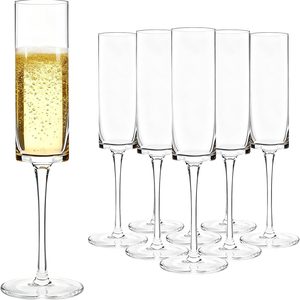 Aldernest 24-Pack 6oz Plastic Champagne Flutes, 8 ounces, Clear