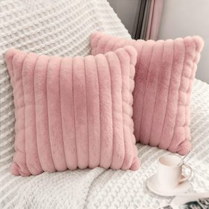 Aldernest 2 Pack 22x22 Pillow Cover Velvet Pillow Covers, Pink