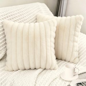 Aldernest 2 Pack 22x22 Pillow Cover Velvet Pillow Covers, Beige