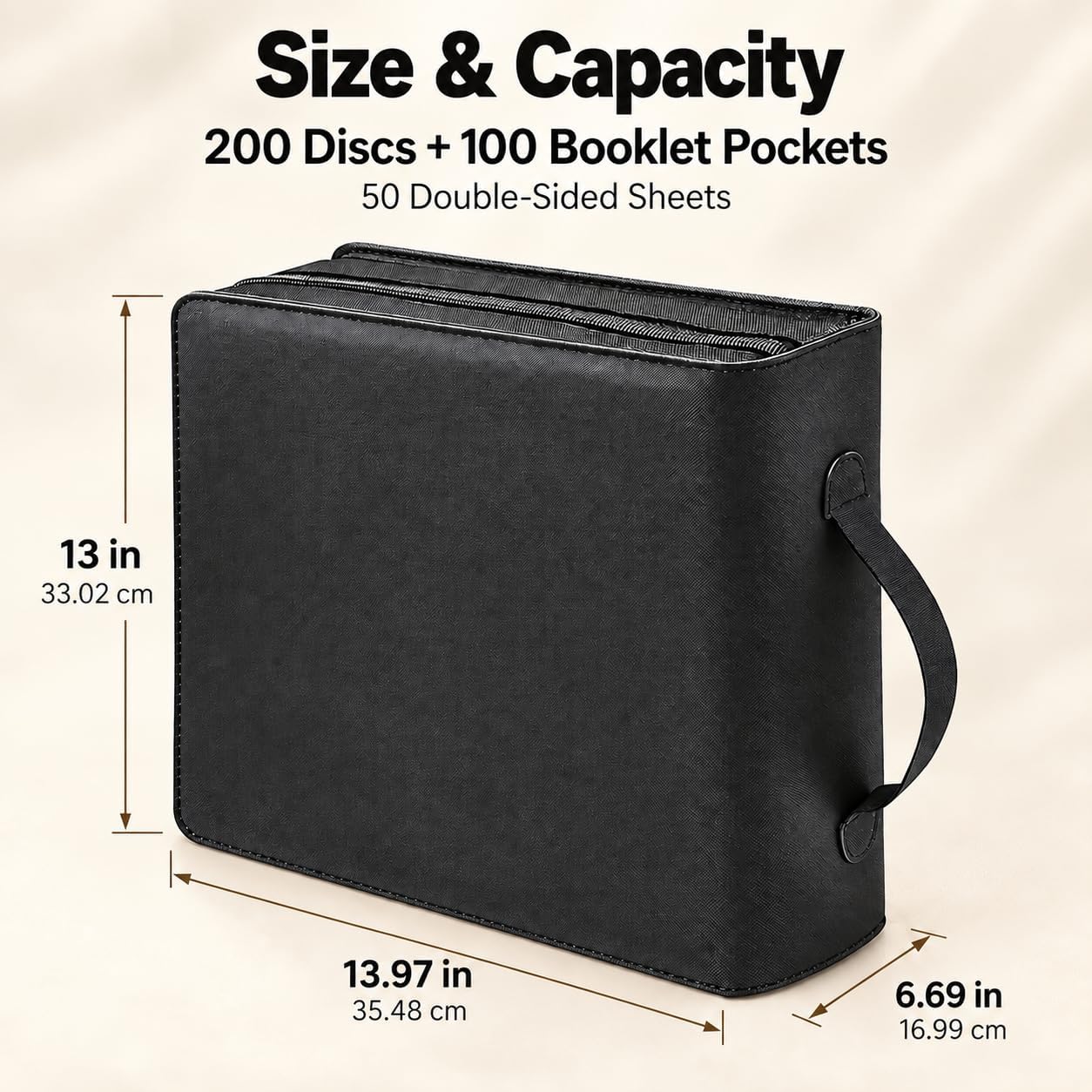 Copperlyn DVD Storage Binder with Booklet Pockets, Media Case Organizer, 25 Pages * 1 Pack, black