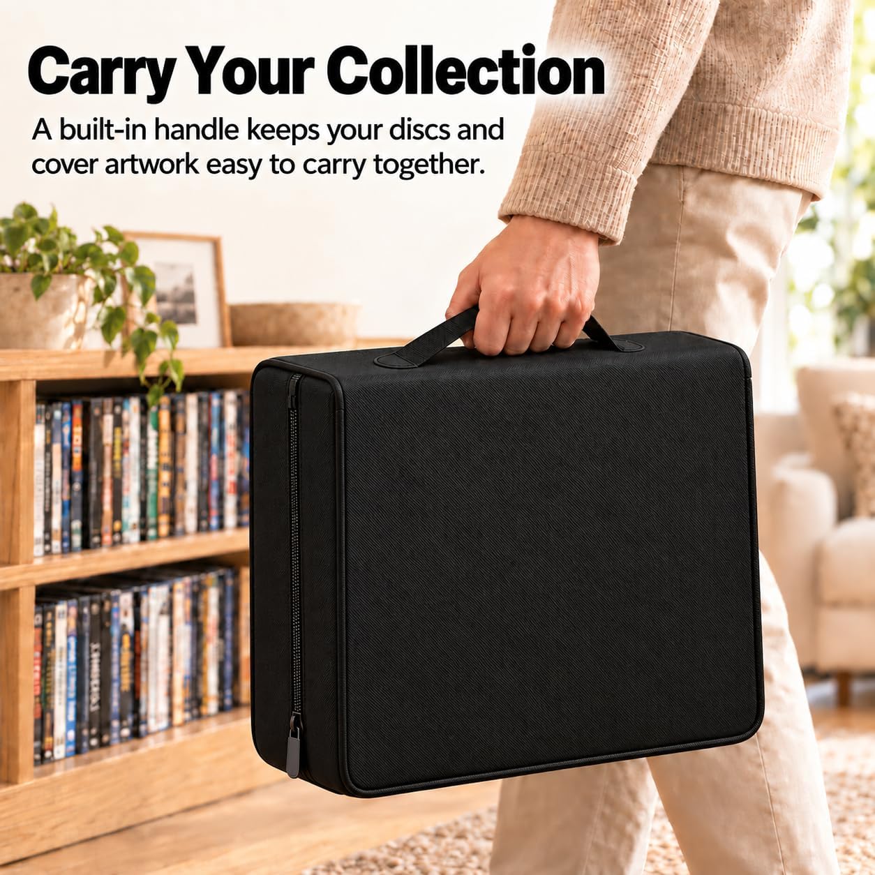 Copperlyn DVD Storage Binder with Booklet Pockets, Media Case Organizer, 25 Pages * 1 Pack, black