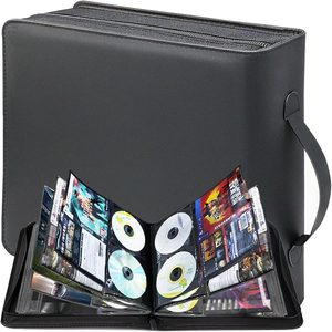 Copperlyn DVD Storage Binder with Booklet Pockets, Media Case Organizer, 25 Pages * 1 Pack, black