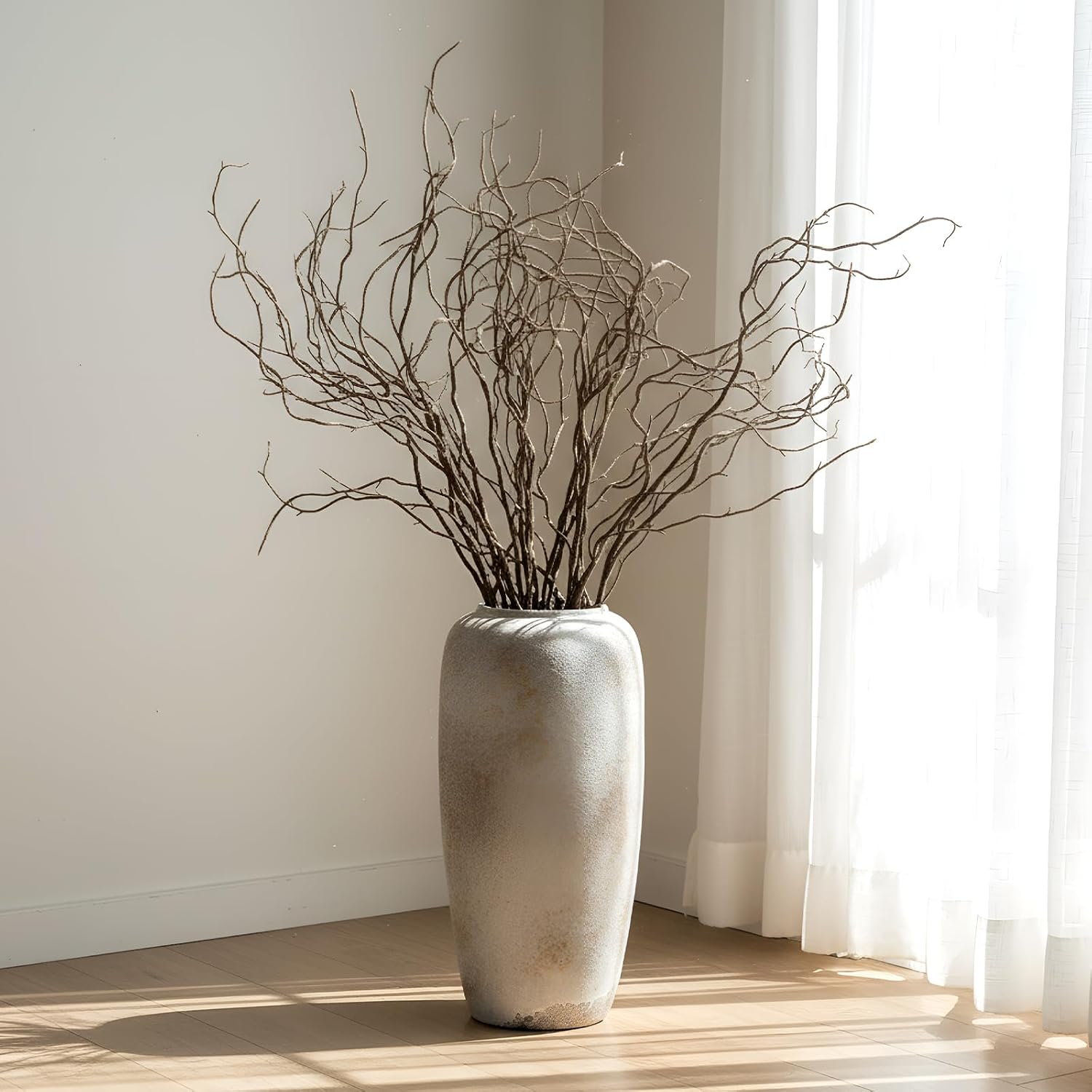 Aldernest 6 Pcs 47.2 Inch Lifelike Curly Willow Branches Artificial, Brown, 0.98 kg