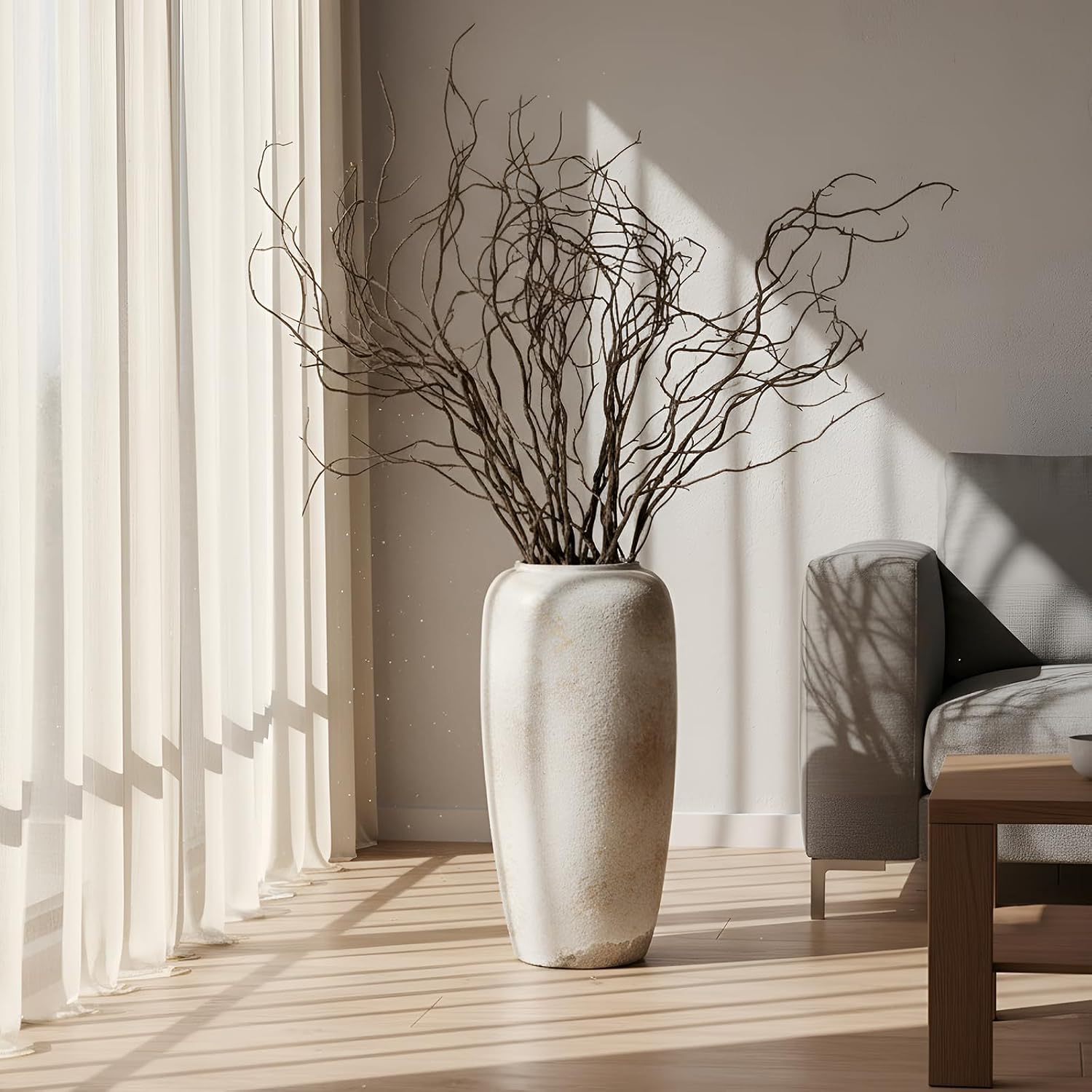 Aldernest 6 Pcs 47.2 Inch Lifelike Curly Willow Branches Artificial, Brown, 0.98 kg