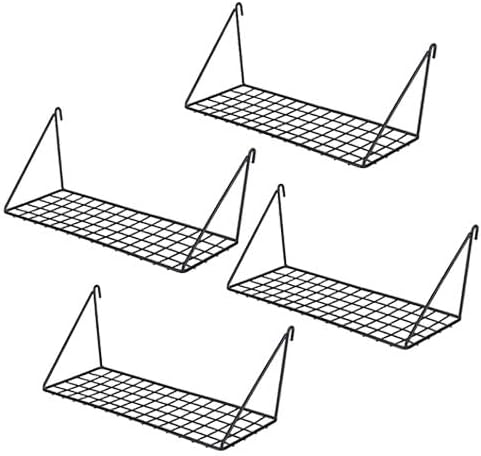Oakmere Hanging Straight Shelf for Wire Wall Grid Panel, 6.72 ounces, 4.3D x 11.8W x 4.7H in, Shelf Black M