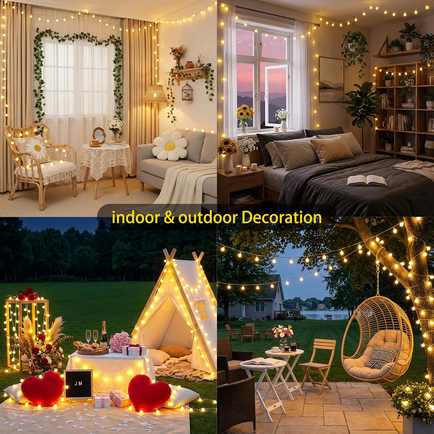 Brackenly 200 LED Shatterproof Globe String Lights