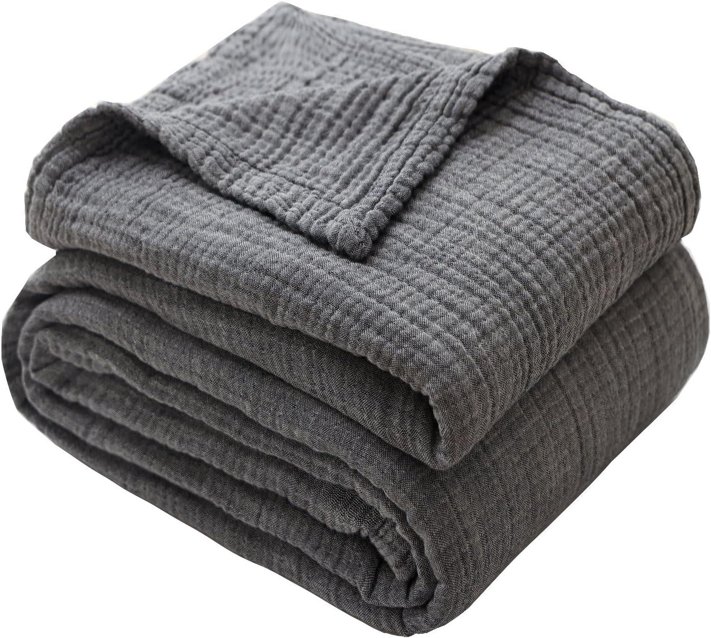 VelloHome Boho Throw Blanket, 100% Cotton Ultra Soft Luxury Throw Rustic Quilt, 60x80 Inch, Grey