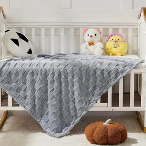 Cedarmoss Checkered Pet Blanket for Dog Cat, Silver Gray, 30"x40", Silver Grey
