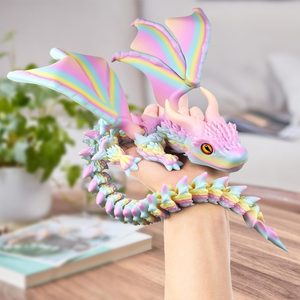 Barleyfield 3D Printed Articulated Dragon with Wings, 16.9 Inch Dragon Toy, 3.68 ounces, 1.96 inches