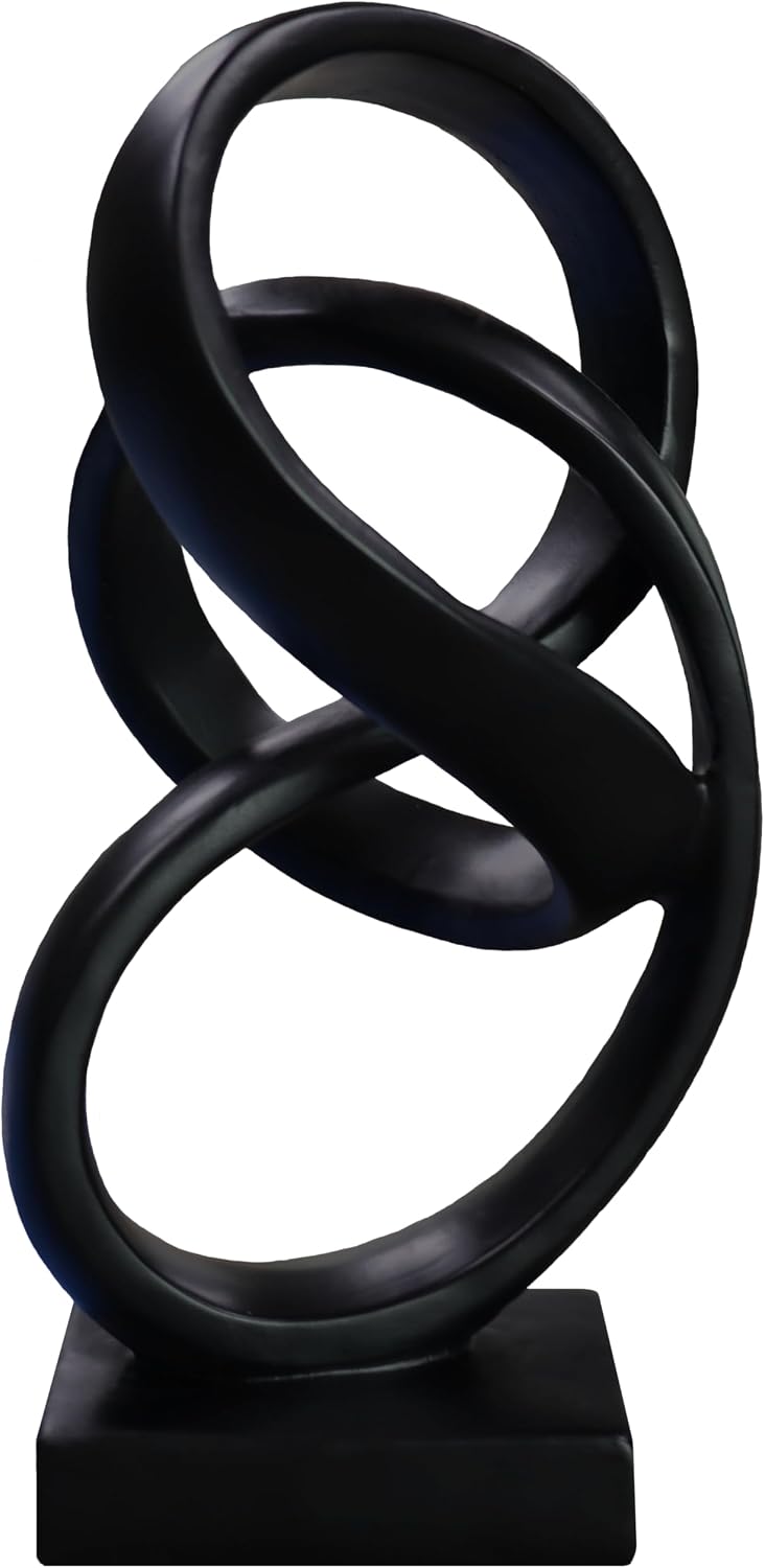 Aldernest 10" Modern Abstract Ribbon Decorative Sculpture, Knot Sculptures, Home Decor, 1.7 pounds