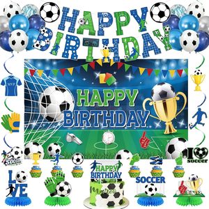 Aldernest Blue Soccer Birthday Party Decorations, Soccer Theme Happy Birthday, 35