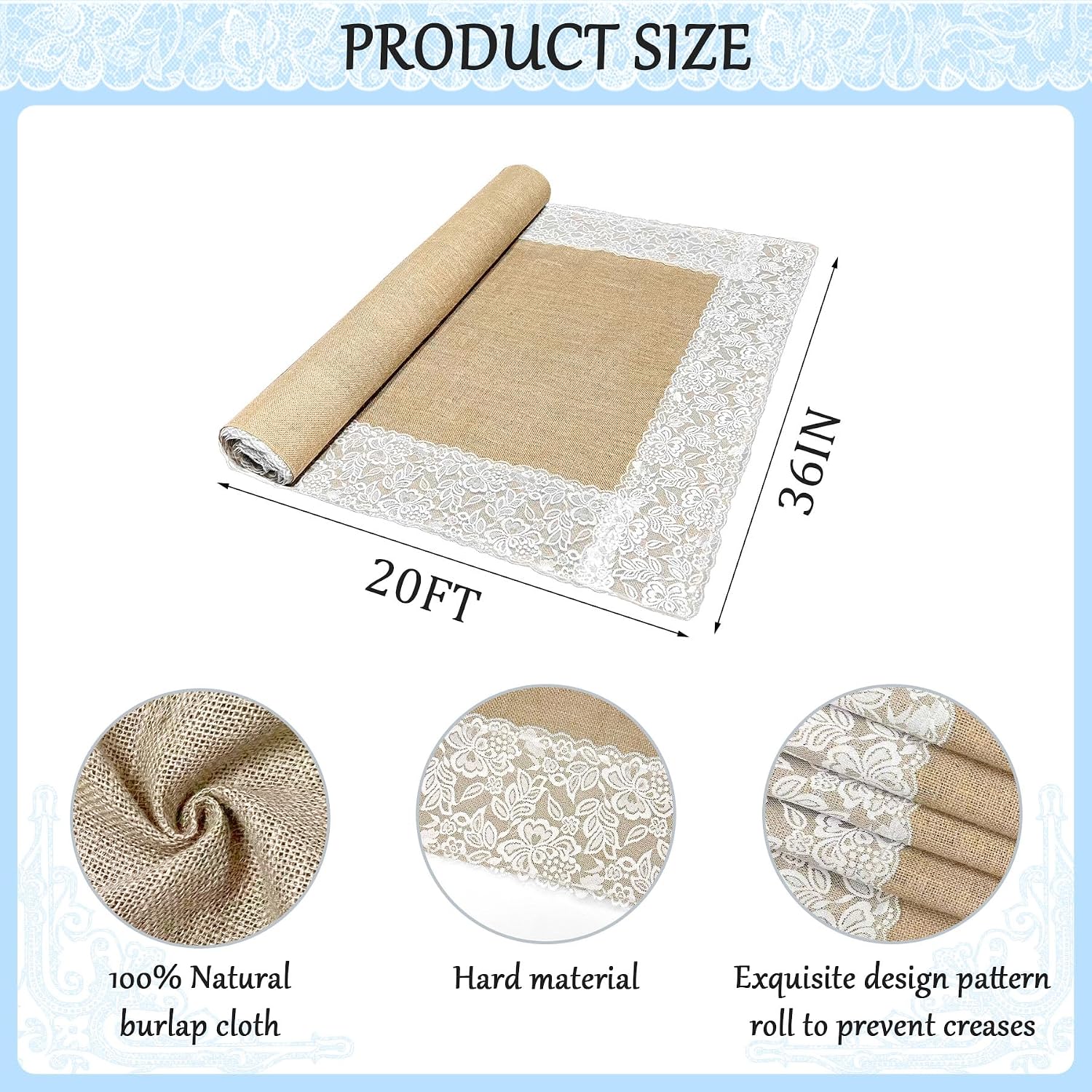 Ashenby 3ft x 20 ft Wedding Aisle Runner Outdoor for Wedding Ceremony, Brown, 60 Square Feet