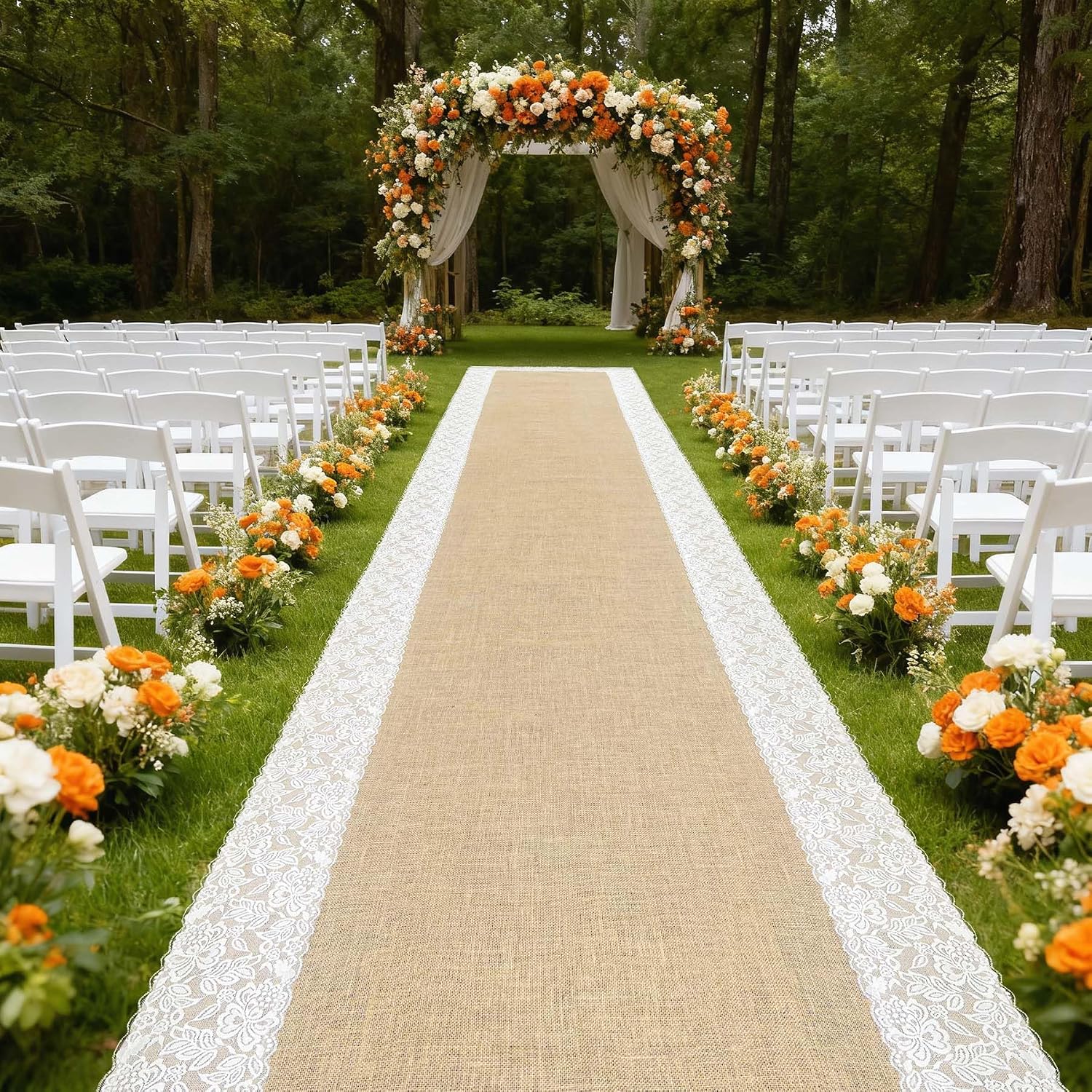 Ashenby 3ft x 20 ft Wedding Aisle Runner Outdoor for Wedding Ceremony, Brown, 60 Square Feet
