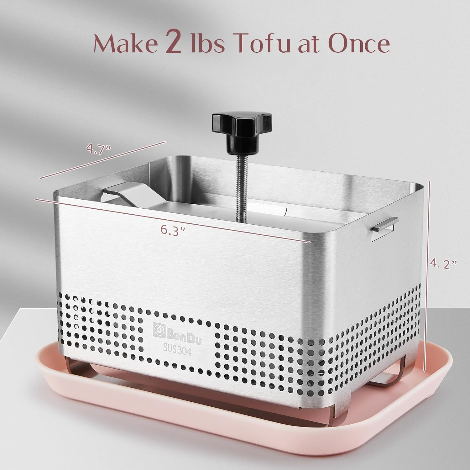 Aldernest Tofu Press 304 Stainless Steel, Paneer Maker with Upgraded Deep-Press, 1.8 pounds