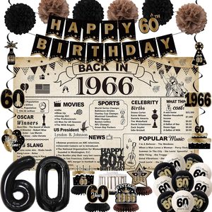 Rowanmere Vintage 1966 60th Birthday Party Decorations for Men Women